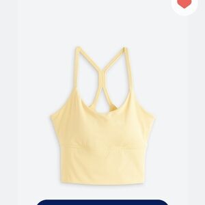 Yellow Racerback Sports Bra with Form-Fitting Stretch
